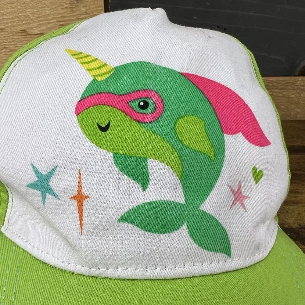 Narwhal Hero Cape Green Kids Hat